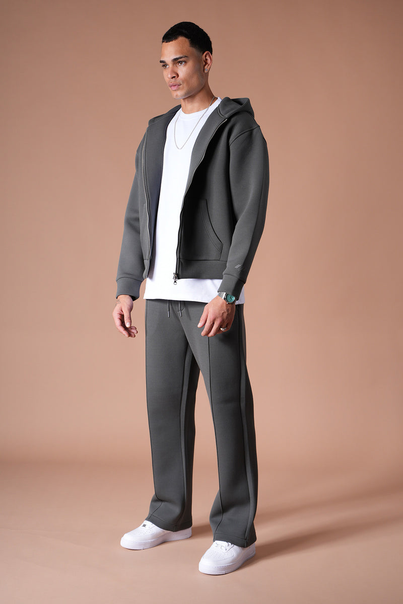 Ensemble jogging unisexe – Veste à capuche oversize & pantalon de survêtement confortable anthracite