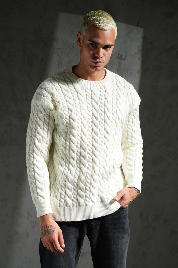 PULL - MODELE TORSADE ECRU