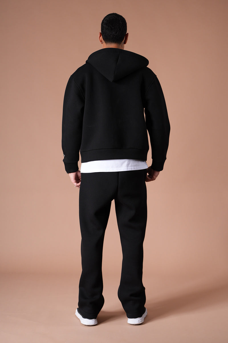 Ensemble jogging unisexe – Veste à capuche oversize & pantalon de survêtement confortable noir