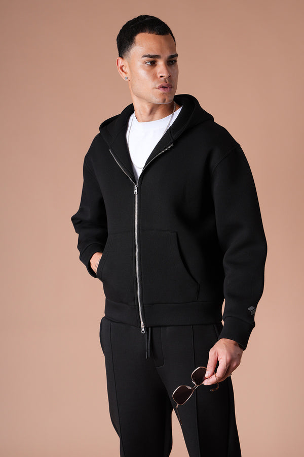 Ensemble jogging unisexe – Veste à capuche oversize & pantalon de survêtement confortable noir