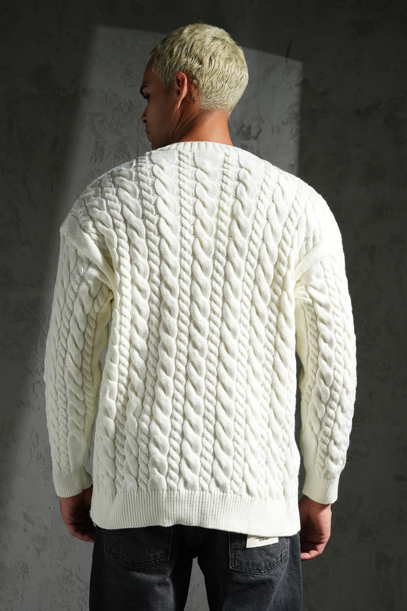 PULL - MODELE TORSADE ECRU
