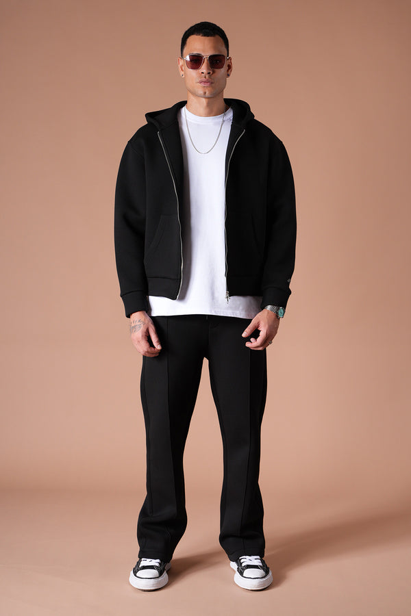 Ensemble jogging unisexe – Veste à capuche oversize & pantalon de survêtement confortable noir