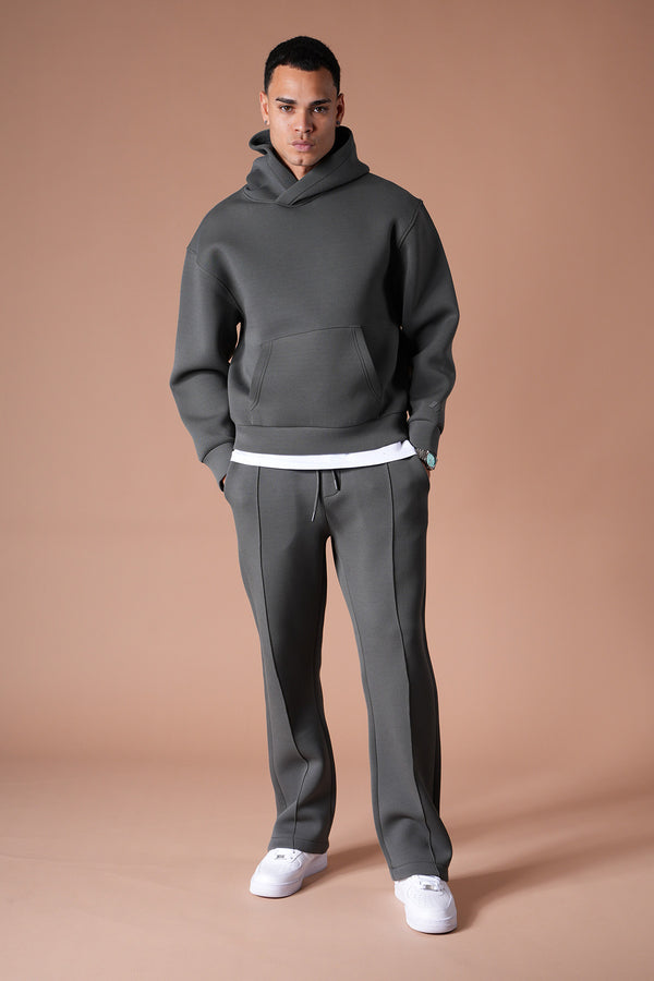 Ensemble jogging unisexe – Sweat à capuche oversize & pantalon de survêtement confortable anthracite