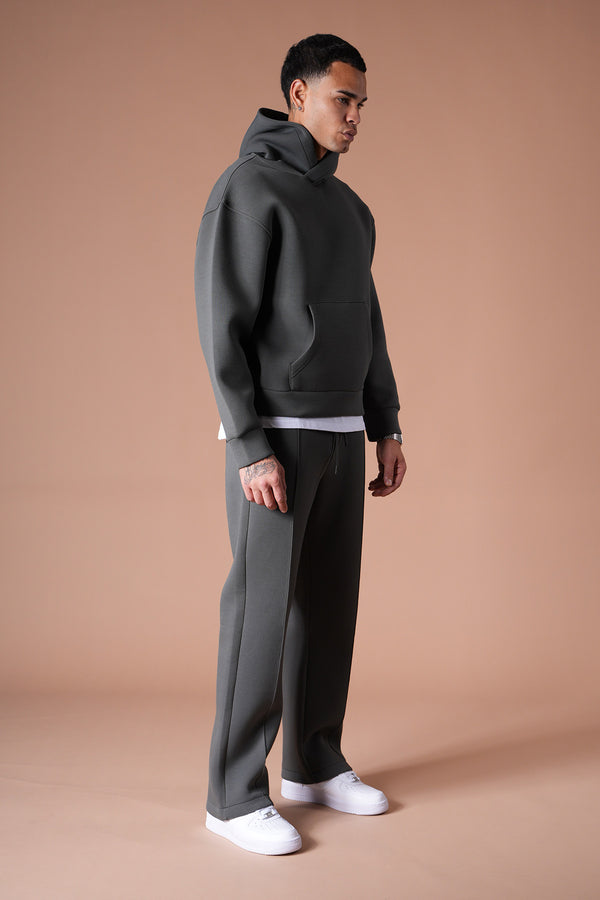 Ensemble jogging unisexe – Sweat à capuche oversize & pantalon de survêtement confortable anthracite
