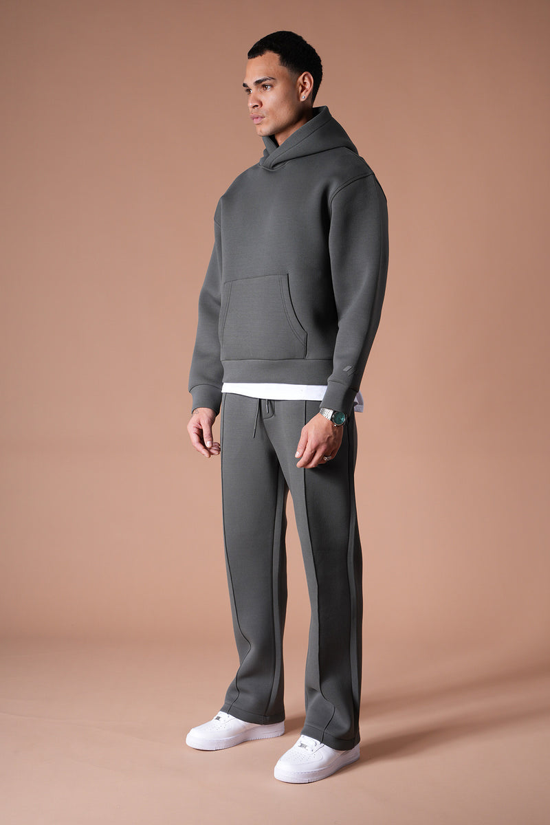 Ensemble jogging unisexe – Sweat à capuche oversize & pantalon de survêtement confortable anthracite