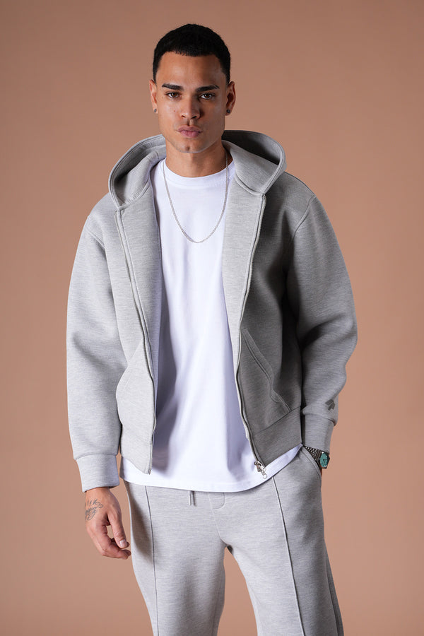 Ensemble jogging unisexe – Veste à capuche oversize & pantalon de survêtement confortable gris