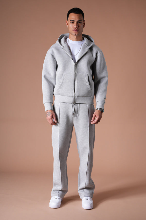 Ensemble jogging unisexe – Veste à capuche oversize & pantalon de survêtement confortable gris