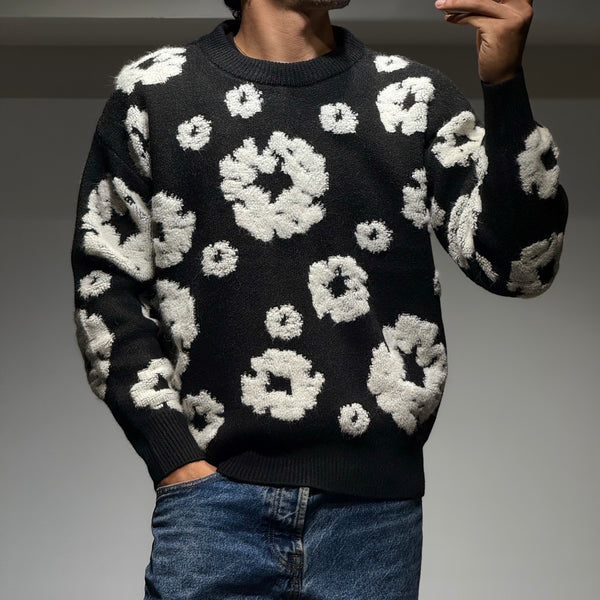 PULL - WINTER BLACK FLOWER