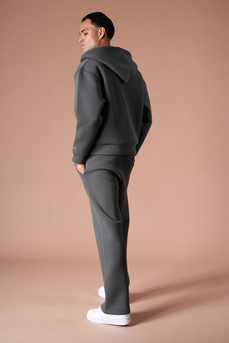 Ensemble jogging unisexe – Veste à capuche oversize & pantalon de survêtement confortable anthracite