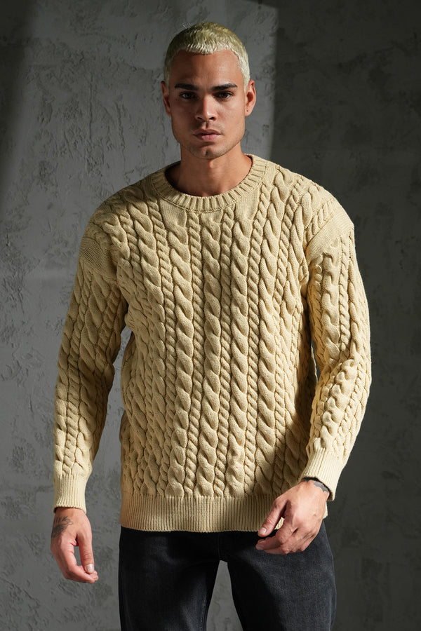 PULL - MODELE TORSADE BEIGE