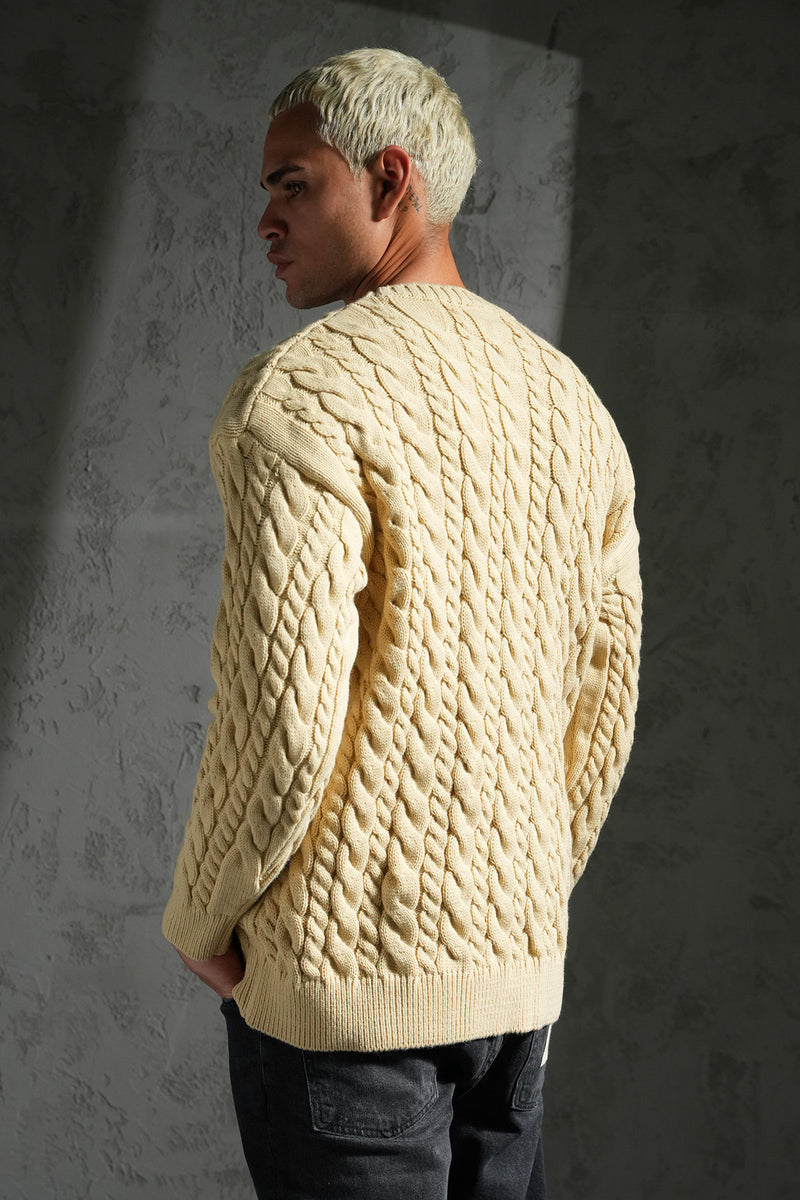 PULL - MODELE TORSADE BEIGE