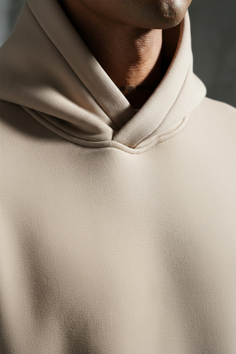 Ensemble jogging unisexe   – Sweat à capuche oversize & pantalon de survêtement confortable beige